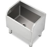 Évier De Sol en Acier Inoxydable - Cuve De 30 Cm De Profondeur - Évier Utilitaire Commercial pour Restaurant Et Garage - avec Pieds Réglables., Silver, 45x41x55cm