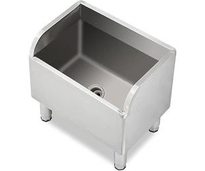 Évier De Sol en Acier Inoxydable - Cuve De 30 Cm De Profondeur - Évier Utilitaire Commercial pour Restaurant Et Garage - avec Pieds Réglables., Silver, 45x41x55cm
