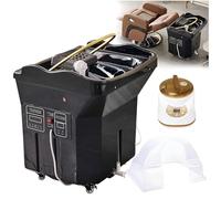 Évier De Spa Japonais Avec Réservoir D'eau De 60 L,Bac À Shampoing Mobile,Bac À Shampoing Thermostatique À Circulation D'eau,Pommeau De Douche Et Interrupteur Chaud/froid,Pour Les Lits De Spa(Black,Se