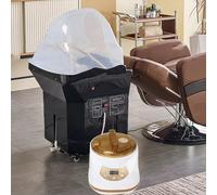 Évier De Spa Japonais,Bassin De Shampoing Thermostatique Portable Et Mobile,Grand Réservoir D'eau De 60 L,Fumigation,Luminothérapie,Pour Un Lavage De Tête Optimal(Black,Style2)