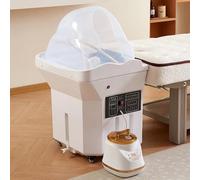 Évier De Spa Japonais,Bassin De Shampoing Thermostatique Portable Et Mobile,Grand Réservoir D'eau De 60 L,Fumigation,Luminothérapie,Pour Un Lavage De Tête Optimal(White,Style2)