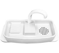 Évier de toilette en plastique blanc - 38,7 cm à 50,8 cm - Couvercle d'évier de toilette utilitaire à montage en surface avec robinet et évier intégrés pour le lavage des mains et la chasse d'eau -