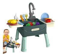 Évier d'eau interactif, Jouet de pour, Cycle d'eau Automatique avec Robinet Courant, Lave-Vaisselle en Plastique, Ensemble de de Cuisine avec Un Design réaliste, Jouet de de rôle p