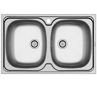 Évier D'Édition 80x50cm Inox Evier de Cuisine International Double Doppelbecke