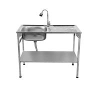 Évier d'extérieur - Inoxydable - Pliable - Camping - Robinet Flexible - Cuve Spacieuse