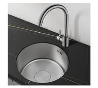 Évier dissimulé en acier inoxydable 304 avec robinet carré - Évier de cuisine à cuve unique pour comptoirs de bar, camping-cars, salles de bains - Élégant et facile à nettoyer (32 cm)