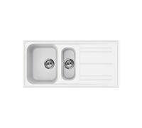 Évier Double cuve Smeg Rectangulaire 100 cm Universel Rigae LZ102B Blanc