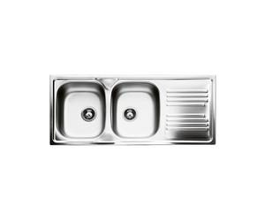 Évier Double cuve Smeg Rectangulaire 116 cm Universel Omni LYP116D Inox