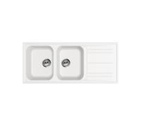 Évier Double cuve Smeg Rectangulaire 116 cm Universel Rigae LZ116B Blanc