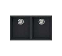 Évier Double cuve Smeg Rectangulaire 76 cm Universel Quadra VZUM3434N Noir