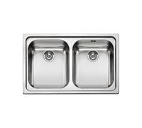 Évier Double cuve Smeg Rectangulaire 79 cm Universel Alba SP792-2 Inox