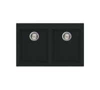 Évier Double cuve Smeg Rectangulaire 79 cm Universel Quadra VZ3434N Noir