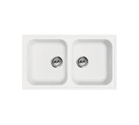 Évier Double cuve Smeg Rectangulaire 86 cm Universel Rigae LZ862B Blanc