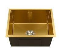 Évier en Acier Inoxydable À Cuve Unique Doré,Éviers de Cuisine à Encastrer avec Kit de Drainage,évier sous plan de travail ou sur plan de travail,Moderne Lavabo Cuisine