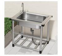 Évier en Acier Inoxydable Conception à Cuve Construction Renforcée par des Poutres Facile Ranger Evier de Cuisine Panneau Épaissi Arrondis Protection Contre(17.3x15.4x29.5")