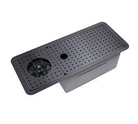 Évier En Acier Inoxydable Noir de 23 Pouces, Avec Rince-verre Haute Pression, Ensemble de Vidange, Couvercle Anti-goutte - Pour Cuisine, Bar, Café