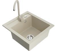 Évier en granit Mexen Vito beige avec mitigeur