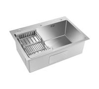 Evier en inox sans kit avec passoire 68*45*21cm(argent)