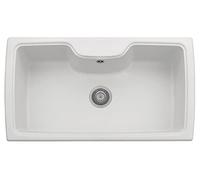 Évier en quartz de cuisine encastré PLADOS HR0860 baignoire simple 86cm - Blanc Lait