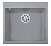Évier en quartz de cuisine encastré PLADOS Roxana baignoire simple 56cm - Titane
