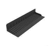 Évier en silicone pour protection des bords : 5 mm d'épaisseur et tapis égouttoir avec inclinaison de 5° pour cuisine, salle de bain, baignoire ; empêche les éclats et les éclaboussures d'eau (noir)