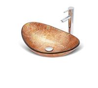 Évier en verre trempé, design créatif moderne pour salle de bain, hôtel et bureau d'art, solution de lavabo durable