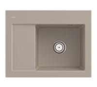 Villeroy und Boch Subway 45 Évier compact à encastrer 331200AM évier à encastrer à gauche, 650 x 510 mm, amande CeramicPlus