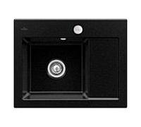 Villeroy und Boch Subway 45 Évier compact encastrable 331202J0 gauche, avec garniture de vidage , commande excentrique, 650 x 510 mm, chromite CeramicPlus