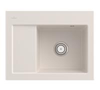 Villeroy und Boch Subway 45 Évier compact à encastrer 331300KR évier à encastrer à droite, 650 x 510 mm, crema CeramicPlus