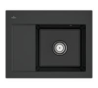Villeroy und Boch Subway 45 Évier compact à encastrer 331300S5 évier à encastrer à droite, 650 x 510 mm, ébène CeramicPlus