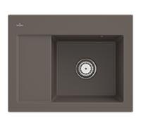 Villeroy und Boch Subway 45 Évier compact à encastrer 331300TR évier à encastrer à droite, 650 x 510 mm, bois CeramicPlus