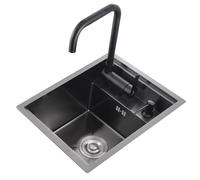 Évier encastrable en acier inoxydable pour camping-car - Bol simple avec couvercle pour un lavage et un drainage efficaces des légumes, idéal pour les petites cuisines et les espaces compacts