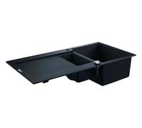 Grohe intégré Grohe composite 31646AP0 1000x500mm, 1,5 vasques avec égouttoir, granit noir