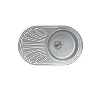 Evier encastrable ovale 1 cuve et égouttoir à gauche 78x48 cm - Smeg LMEL77S inox