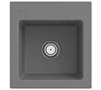 Villeroy & Boch Subway 45 XS évier encastrable 678101SL avec garniture de vidage et commande manuelle, 475 x 510 mm, Pierre