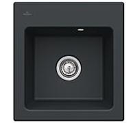 Évier encastrable Villeroy und Boch Subway 45 XS 678101S5 avec garniture de vidage , 475 x 510 mm, commande manuelle, ébène CeramicPlus