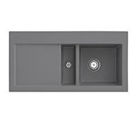 Évier encastrable Villeroy und Boch Subway 60 671201SL à droite, avec garniture de vidage , 1000 x 510 mm, commande manuelle, pierre CeramicPlus
