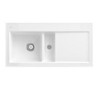 Villeroy und Boch Subway 60 évier encastrable 677001KG gauche, avec garniture de vidage , commande manuelle, 1000 x 510 mm, blanc neige CeramicPlus