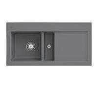 Villeroy und Boch Subway 60 évier encastrable 677001SL gauche, avec garniture de vidage , commande manuelle, 1000 x 510 mm, pierre CeramicPlus