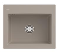 Villeroy und Boch Subway 60 S évier encastrable 330901AM avec garniture de vidage et commande manuelle, 600 x 510 mm, Amande