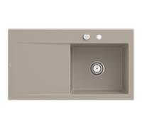 Évier encastrable Villeroy et Boch Subway Style 50 335102AM à droite, avec garniture de vidage , vidage automatique, 900 x 510 mm, amande CeramicPlus