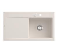 Évier encastrable Villeroy et Boch Subway Style 50 335102KR à droite, avec garniture de vidage , vidage automatique, 900 x 510 mm, CeramicPlus crema