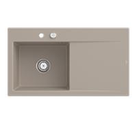 Évier encastré Style 50 Villeroy und Boch Subway 335202AM gauche, avec garniture de vidage , 900 x 510 mm, vidage automatique, amande CeramicPlus