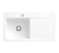 Évier encastrable Villeroy et Boch Subway Style 50 335202R1 gauche, avec garniture de vidage , 900 x 510 mm, vidage automatique, blanc alpin CeramicPlus