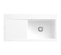 Villeroy und Boch Subway Évier encastrable Style 60 336101KG vasque à droite, garniture de vidange avec commande manuelle, 1000 x 510 mm, Snow White