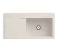 Villeroy und Boch Subway Évier encastrable Style 60 336101KR vasque à droite, garniture de vidange avec commande manuelle, 1000 x 510 mm, Crema