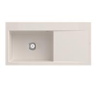 Villeroy und Boch Subway Évier encastrable Style 60 336201KR vasque à gauche, garniture de vidange avec commande manuelle, 1000 x 510 mm, Crema