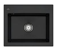 Villeroy und Boch Subway Évier encastré Style 60 S 330901S5 avec garniture de vidage , commande manuelle, 600 x 510 mm, ébène CeramicPlus