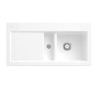Évier encastrable Villeroy und Boch Subway 60 671201KG à droite, avec garniture de vidage , 1000 x 510 mm, commande manuelle, blanc neige CeramicPlus