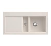 Évier encastrable Villeroy und Boch Subway 60 671201KR à droite, avec garniture de vidage , 1000 x 510 mm, commande manuelle, Crema CeramicPlus